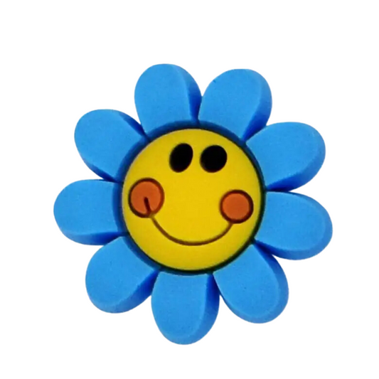 Smiley Face Flower - Blue