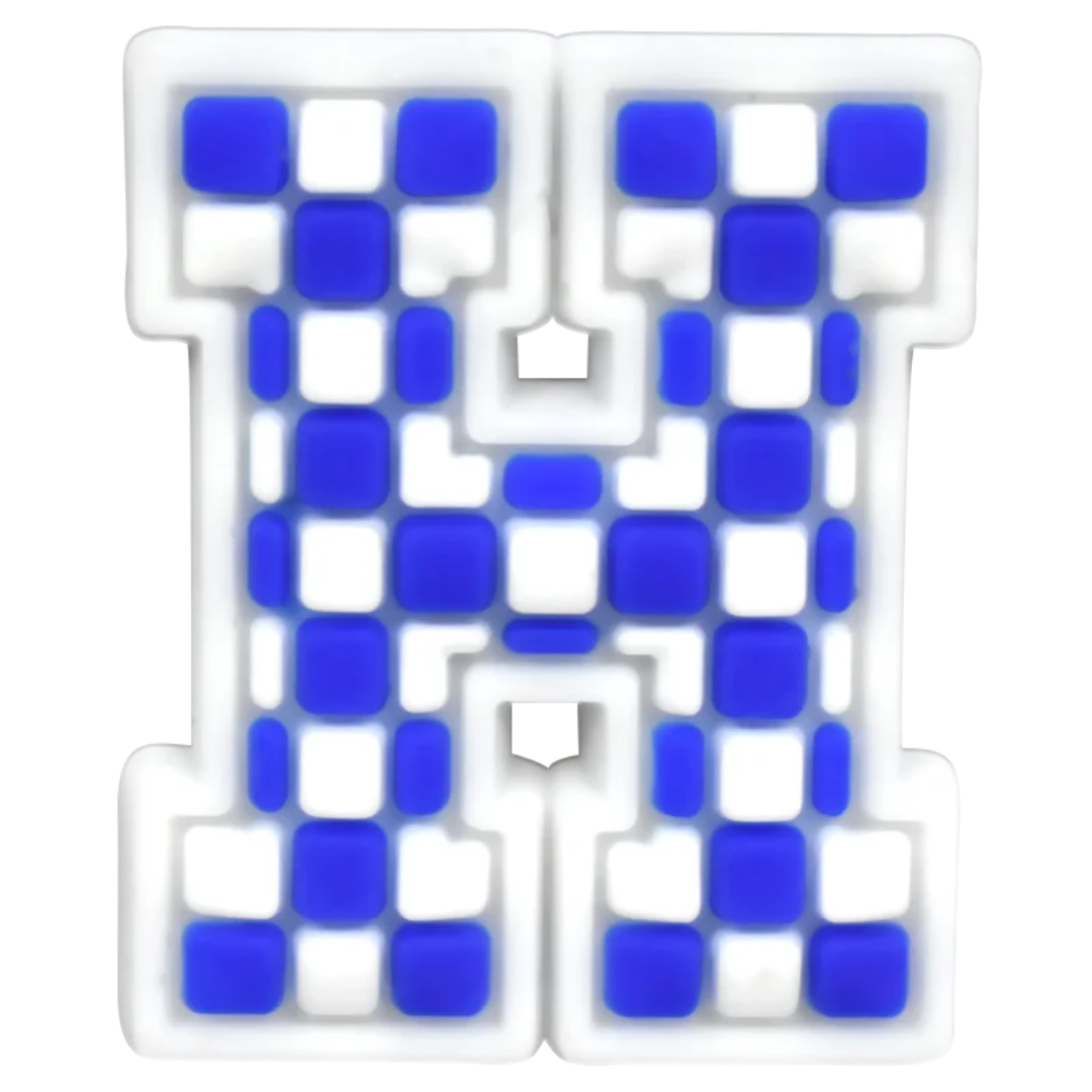 H - Blue Checkered