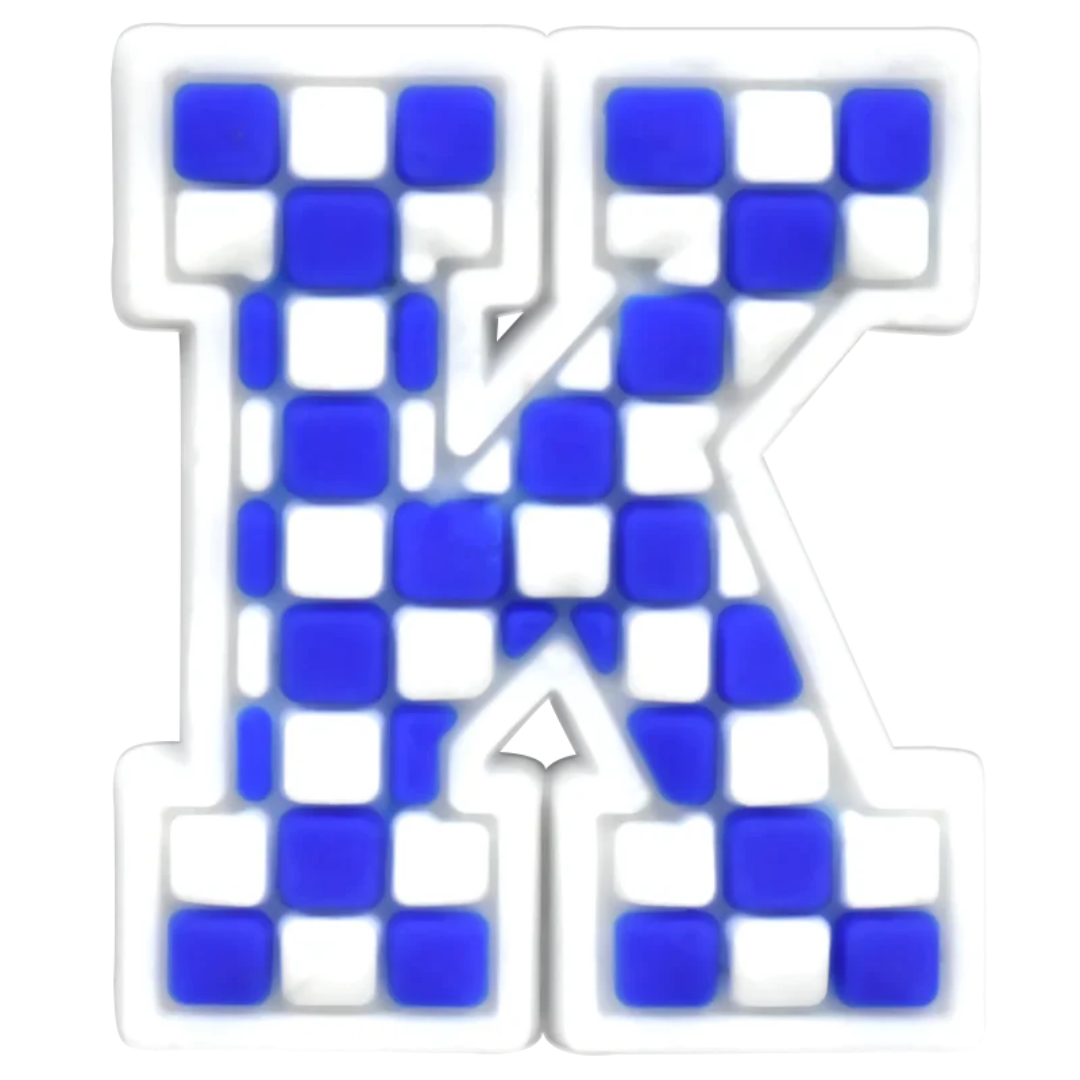 K - Blue Checkered