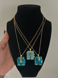 Blue Jade 18K Gold plated Elephant Necklace