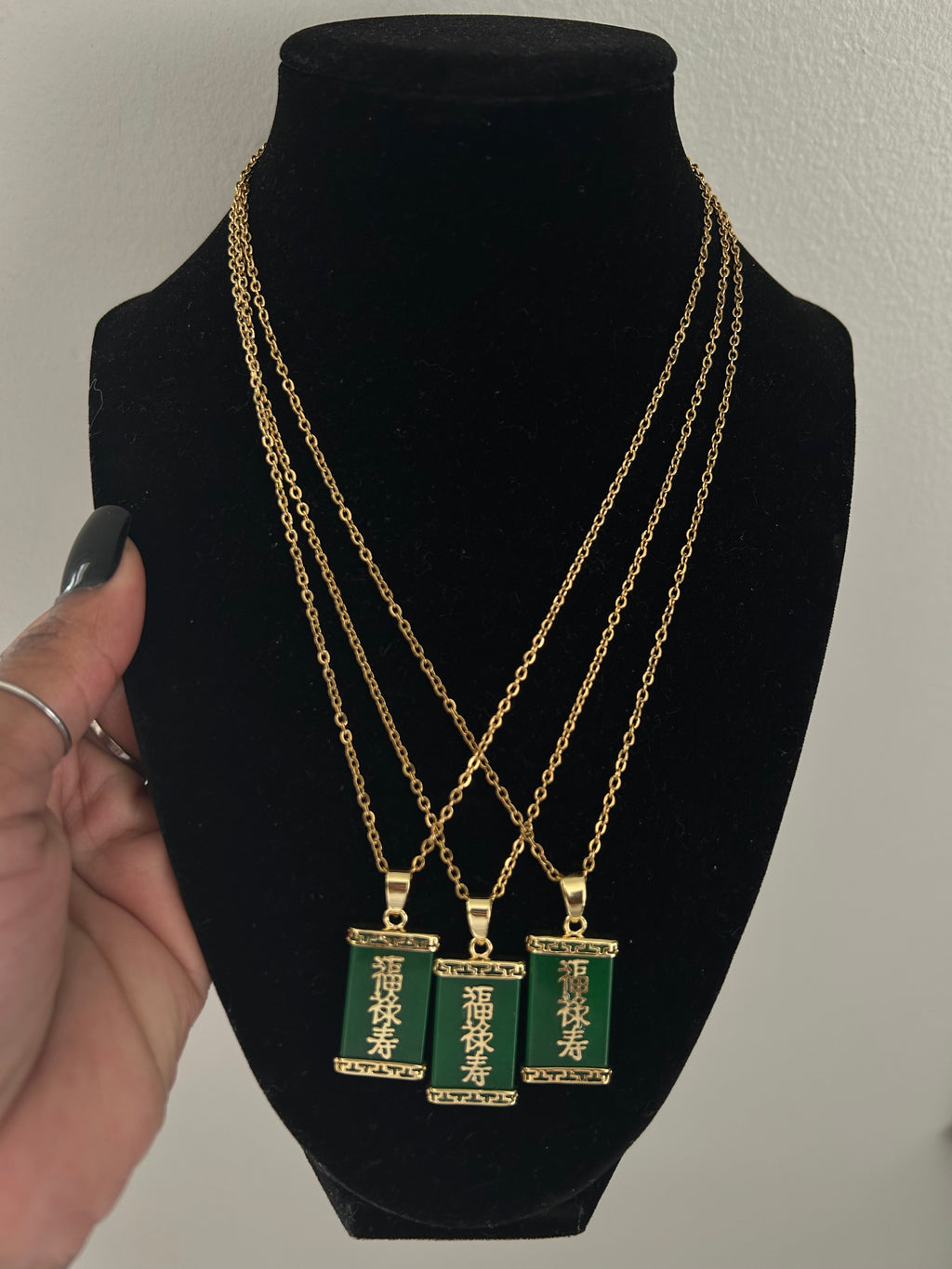 Green JADE Chinese Necklace | Good Fortune