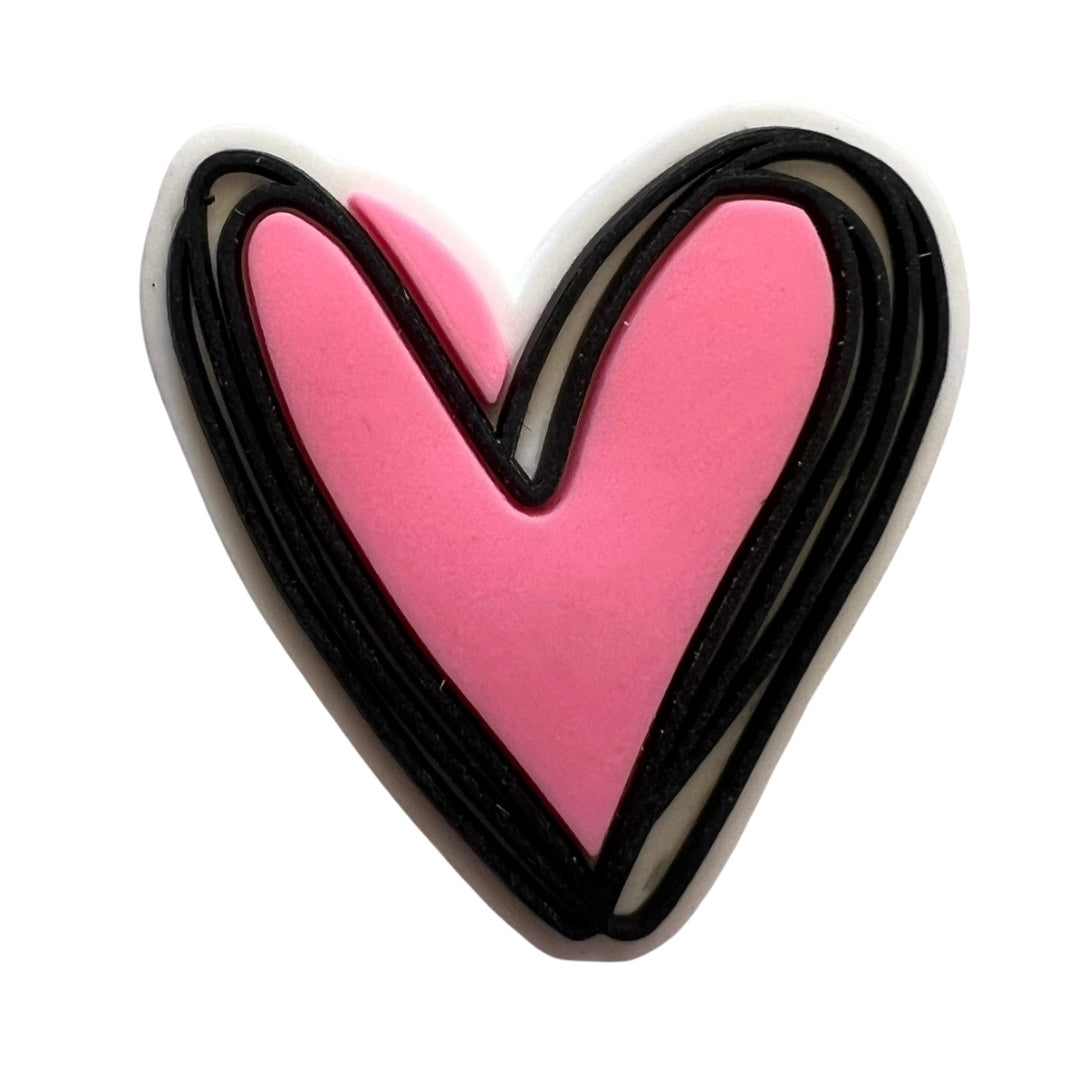 Pink Heart with Black