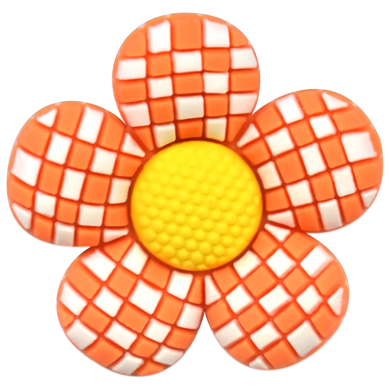 Orange and White Checkered Flower