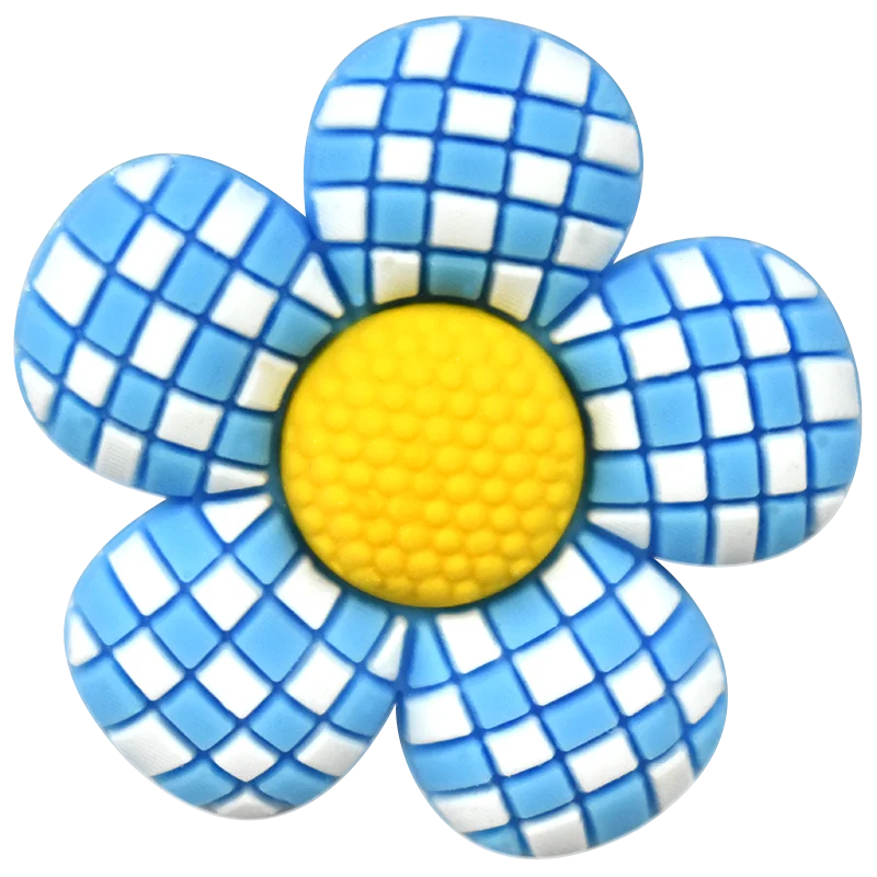 Blue and White Checkered Flower