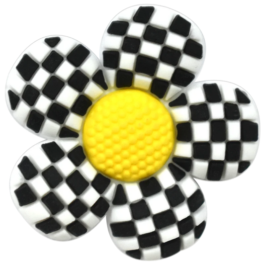 Black and White Checkered Flower