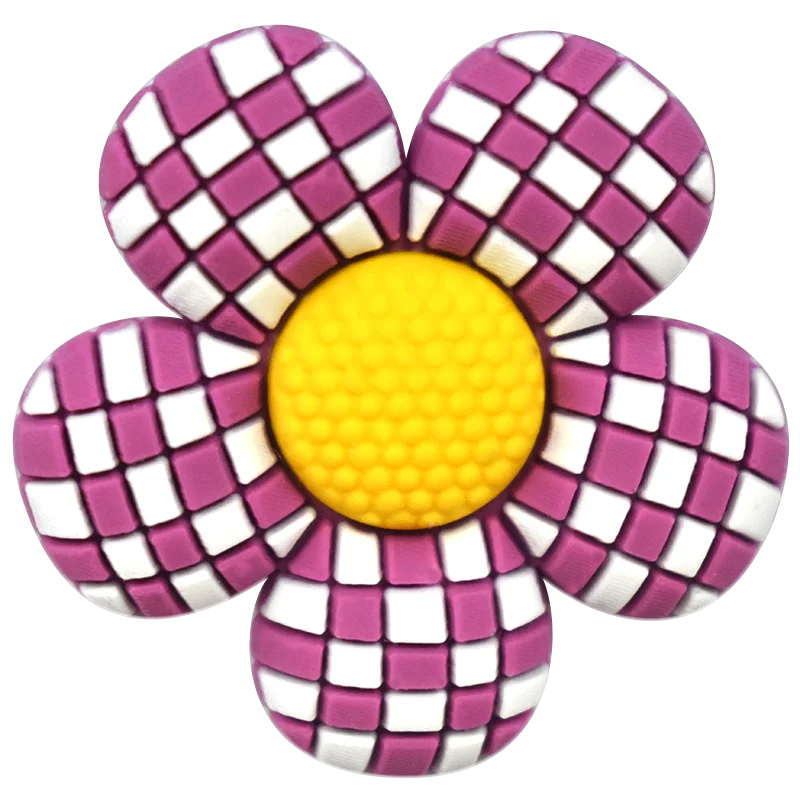 Dark Pink and White Checkered Flower