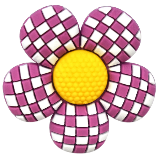 Dark Pink and White Checkered Flower