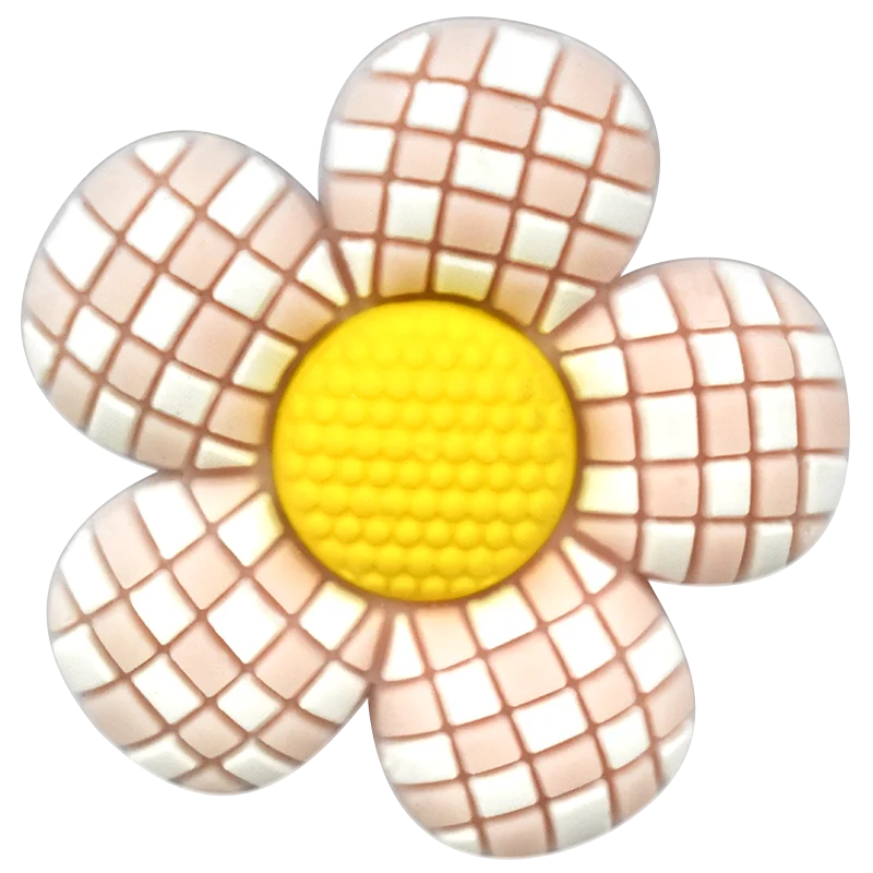 Baby Pink and White Checkered Flower