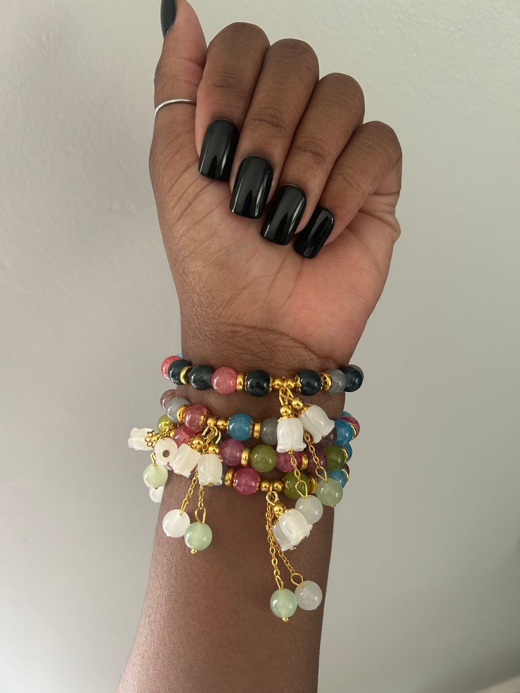 Rainbow Lotus Beaded Bracelet