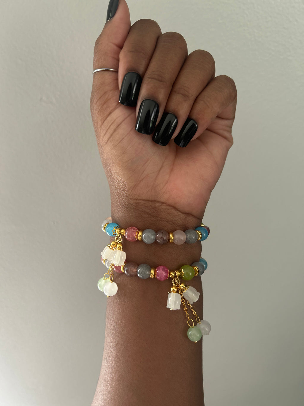Rainbow Lotus Beaded Bracelet