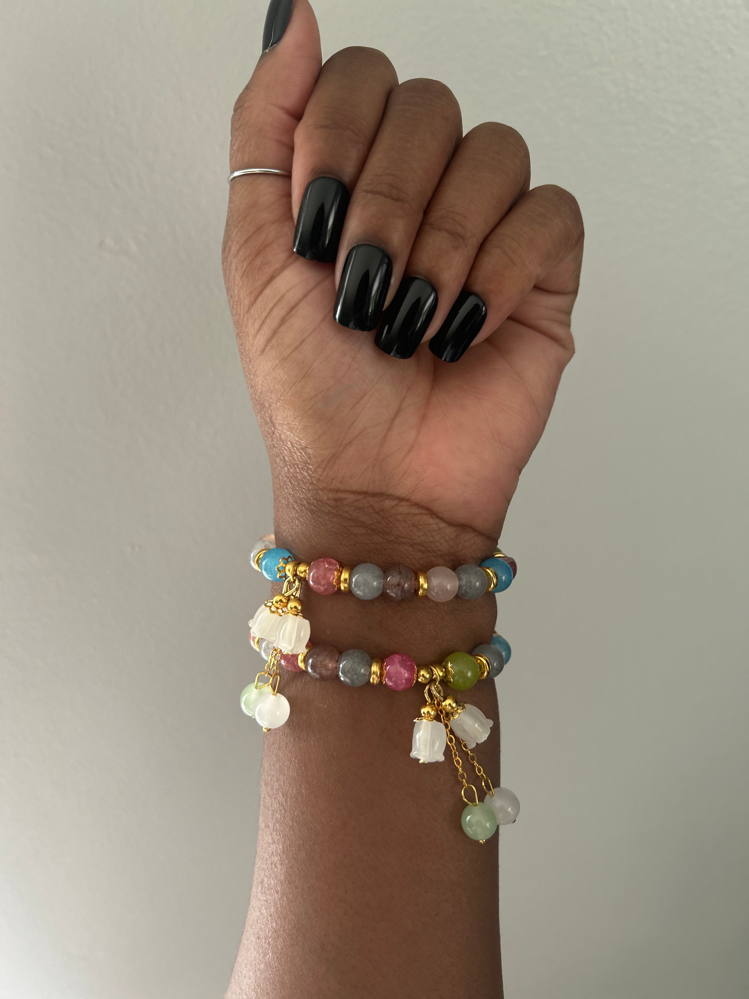 Rainbow Lotus Beaded Bracelet
