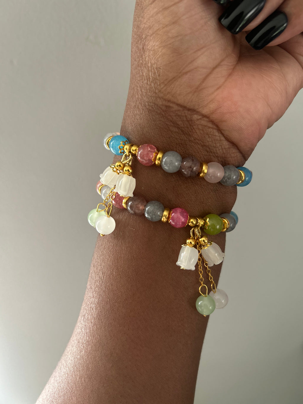 Rainbow Lotus Beaded Bracelet