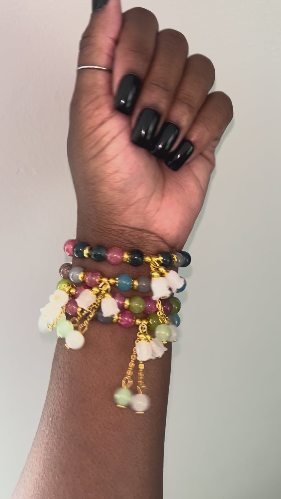 Rainbow Lotus Beaded Bracelet