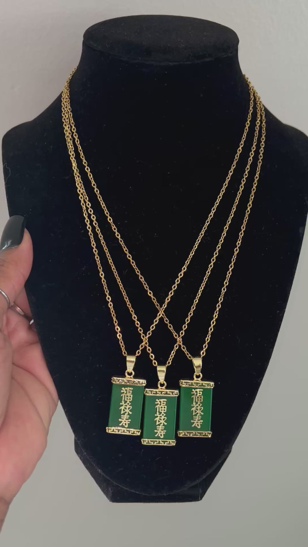 Green JADE Chinese Necklace | Good Fortune